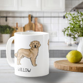 イエローゴールデンレトリエバーマンガードッグ名前をカスタムする コーヒーマグカップ