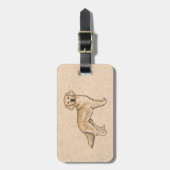 イエローゴールデンレトリバーかわいい漫画の犬のアート ラゲッジタグ (正面縦)