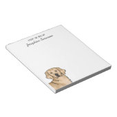 イエローゴールデンレトリバーかわいい犬と名前をカスタムする ノートパッド (アングル)