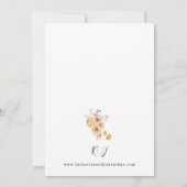 イエローゴールデン結婚フローラ 招待状 (裏面)