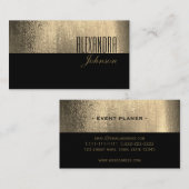 イエローゴールドとブラックのシンプルでエレガントなプロフェッショナル 名刺 (正面/裏面)
