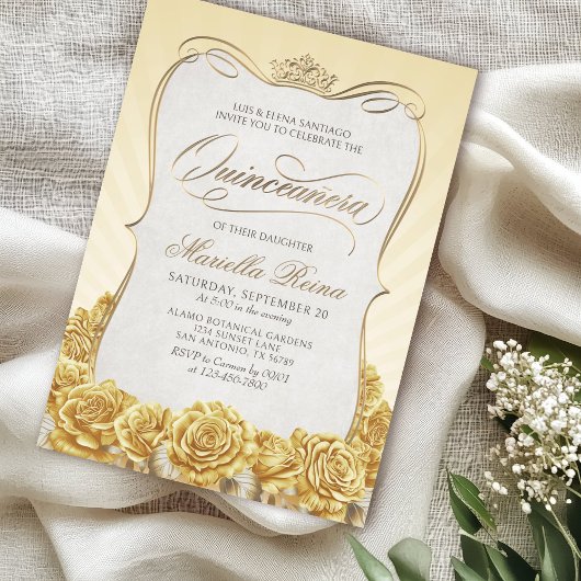 イエローゴールドのキンセアニエラ 招待状