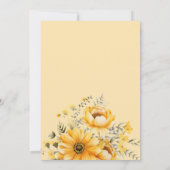 イエローゴールドのプリンセス ティアラ 花柄 スイート16 招待状 (裏面)