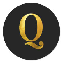 イエローゴールドフォイルモノグラムQオンブラック