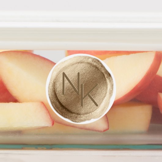 イエローゴールド箔ワックスシールイニシャル結婚ズモノグラム ラベル (貼付)