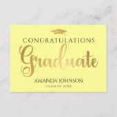 イエローゴールド 卒業 言葉の知恵 卒業 エンクロージャーカード (正面)
