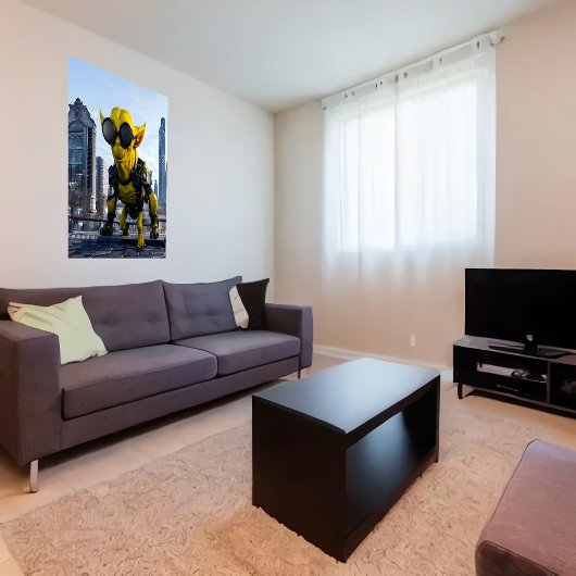 イエローサイバーパンクエイリアン獣 | AI Art ポスター