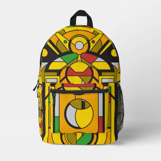 イエローサイバーパンク プリントバックパック (正面)