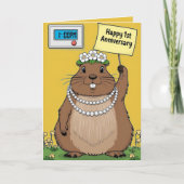 イエローサイン1周年記念を掲げるグラウンドホッグ カード (正面)