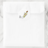 イエローサッカー選手ステッカー ラウンドシール (バッグ)