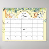 イエローサファリジャングルベビー誕生日付の推測ゲーム ポスター (正面)