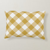 イエローサフロンマスタードギンガムファミリーモノグラムの アクセントクッション (裏面)