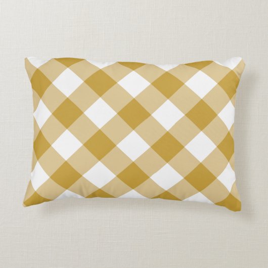 イエローサフロンマスタードギンガムファミリーモノグラムの アクセントクッション (裏面)