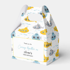 イエローサブマリンパターン子供の誕生日パーティー フェイバーボックス