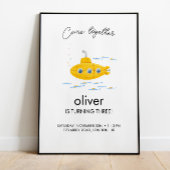 イエローサブマリン子供の誕生日ウェルカムポスター ポスター