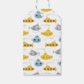 イエローサブマリン子供の誕生日サンキューラベル ギフトタグ (裏面)