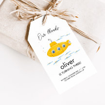 イエローサブマリン子供の誕生日サンキューラベル