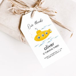 イエローサブマリン子供の誕生日サンキューラベル ギフトタグ