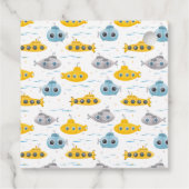 イエローサブマリン子供の誕生日メッセージカード フェイバータグ (裏面)