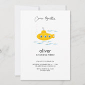 イエローサブマリン子供の誕生日招待状 招待状 (正面)