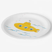 イエローサブマリン子供の誕生日 ペーパープレート (アングル)