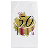 イエローサボスフラワー50と素晴らしい誕生日 スモールペーパーバッグ (裏面)