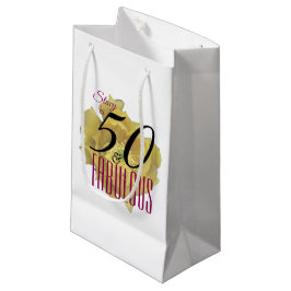 イエローサボスフラワー50と素晴らしい誕生日 スモールペーパーバッグ