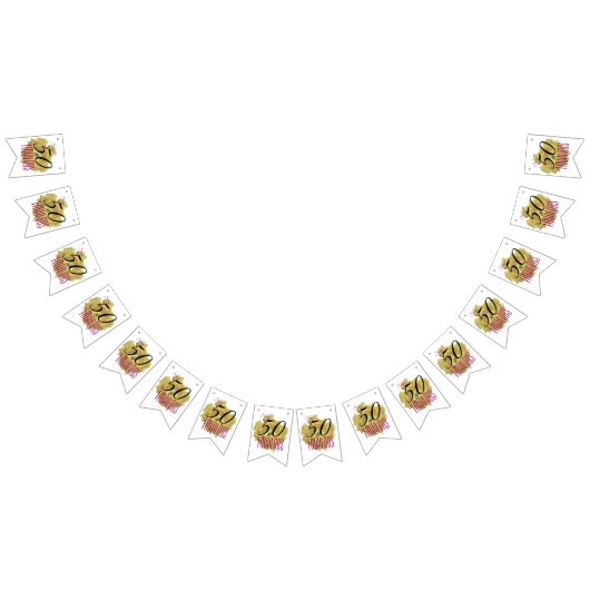 イエローサボスフラワー50と素晴らしい誕生日 バンティングフラッグ (全)