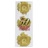 イエローサボスフラワー50と素晴らしい誕生日 ワインギフトバッグ (正面)