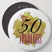 イエローサボスフラワー50と素晴らしい誕生日 缶バッジ (正面&裏面)