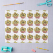 イエローサボスフラワー50と素晴らしい誕生日 薄葉紙 (クラフト)