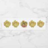 イエローサボテンの花/ 50と素晴らしい誕生日 ペットボトルラベル (シングルラベル)