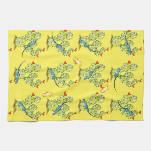 イエローサボトカゲ蝶の砂漠の南西 キッチンタオル (横)