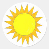イエローサマーサンシャインビーチレイズサニーデイサン ラウンドシール (正面)