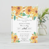 イエローサマースマーフラワーウォーターカラーキンセアニラ 招待状 (スタンド正面)