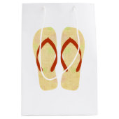 イエローサマービーチパーティービーチサンダル抱き枕 ミディアムペーパーバッグ (正面)