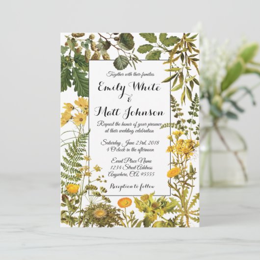 イエローサマーフローラ結婚式招待状 招待状 (スタンド正面)