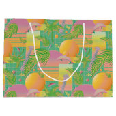 イエローサマーベイパウェーブサンセット誕生日 ラージペーパーバッグ (裏面)