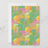 イエローサマーベイパウェーブサンセット誕生日 招待状 (裏面)