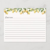 イエローサマーレモンツリーファミリーレシピカード (裏面)