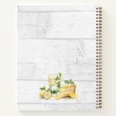 イエローサマーレモンパーソナライズされたレシピ本 ノートブック (裏面)