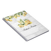 イエローサマーレモンパーソナライズされたレシピ ノートブック (右側)