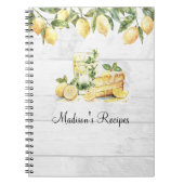 イエローサマーレモンパーソナライズされたレシピ ノートブック (正面)