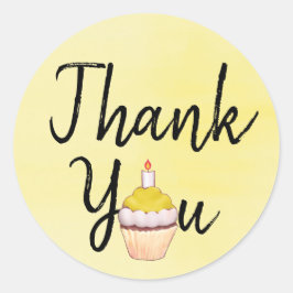 イエローサンキューカップケーキ ラウンドシール