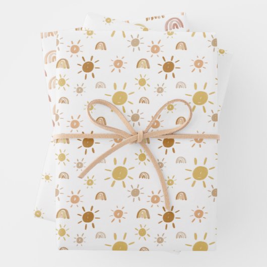 イエローサンシャインとレインボーラッピング紙シート ラッピングペーパーシート (インサイチュ)