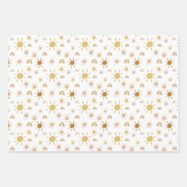 イエローサンシャインとレインボーラッピング紙シート ラッピングペーパーシート