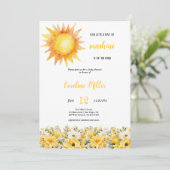 イエローサンシャインガールベイビーシャワー招待状 招待状 (スタンド正面)
