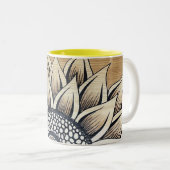 イエローサンシャインサンフラワーマグ ツートーンマグカップ (正面右)