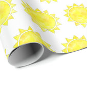 イエローサンシャインスケッチパターカスタムンベビーシャワー ラッピングペーパー (ロールコーナー)