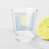 イエローサンシャインブルースカイ名前をカスタムする ショットグラス (裏面)